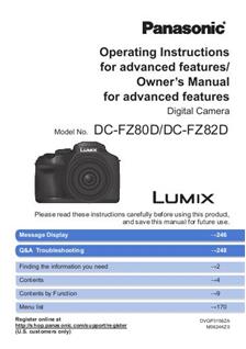Panasonic Lumix DC FZ80D manual. Camera Instructions.